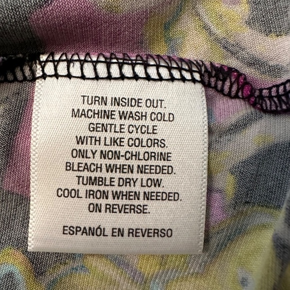 Style&Co Shift Dress Boat neckline Bell Sleeve Stretch Sz Small Floral Disco - Picture 15 of 16